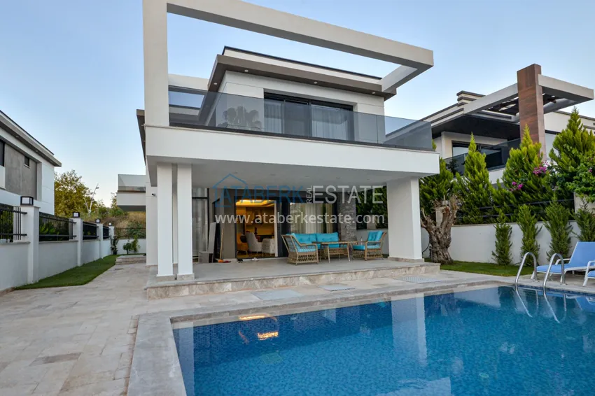 Вилла в Кемере с мебелью и частным бассейном в коттеджном комплексе 9 