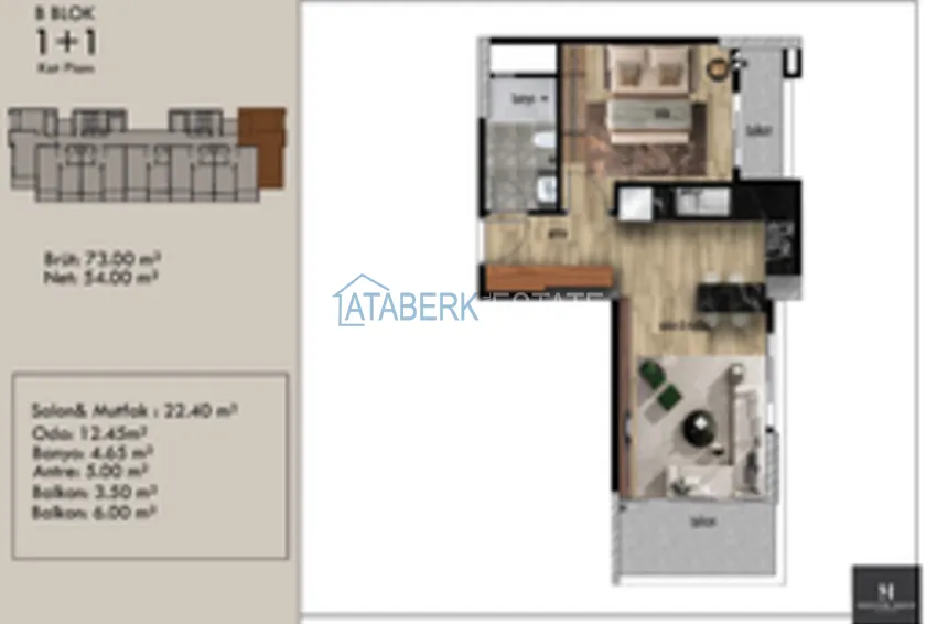 Купить дешево Апартаменты 1+1 в районе Арпачбахшиш в Мерсине 16 