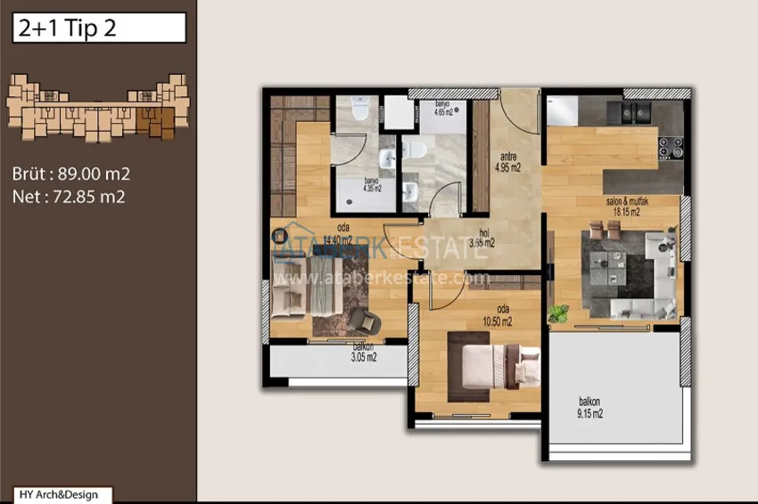 Купить дешево Жилой комплекс в 300 метрах от моря в районе Тедже города Мерсин 4 