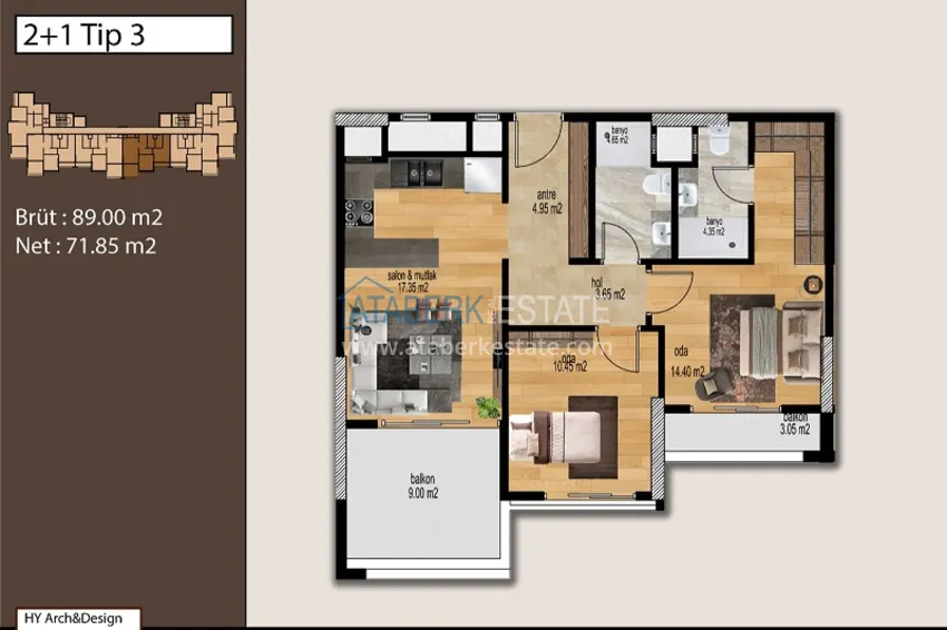 Купить дешево Жилой комплекс в 300 метрах от моря в районе Тедже города Мерсин 5 