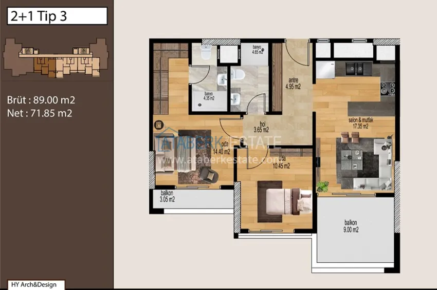 Купить дешево Жилой комплекс в 300 метрах от моря в районе Тедже города Мерсин 9 