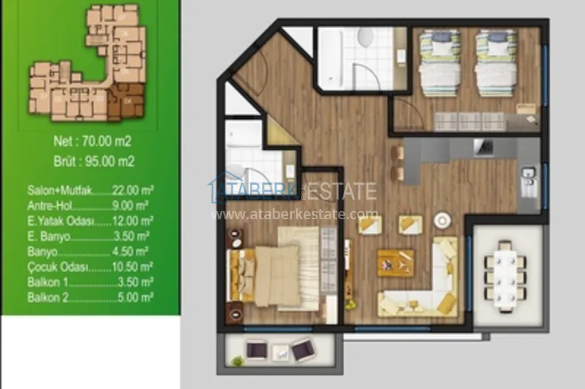 Купить дешево Квартиры от застройщика, в перспективном районе Томюк, города Мерсин. 4 