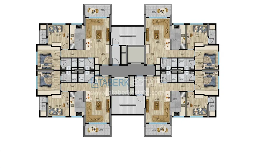 Купить дешево Отличное предложение для тех, кто хотел бы приобрести новый проект всего в 500 метрах от моря в городе Мерсин. 6 