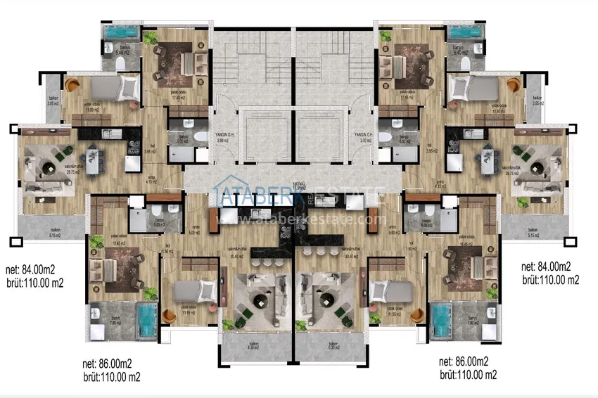 Купить дешево Квартиры 2+1 от застройщика в комплексе люкс. Томюк Мерсин 1 
