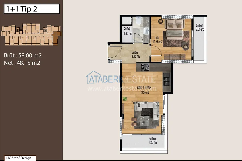 Купить дешево Жилой комплекс в 300 метрах от моря в районе Тедже города Мерсин 11 