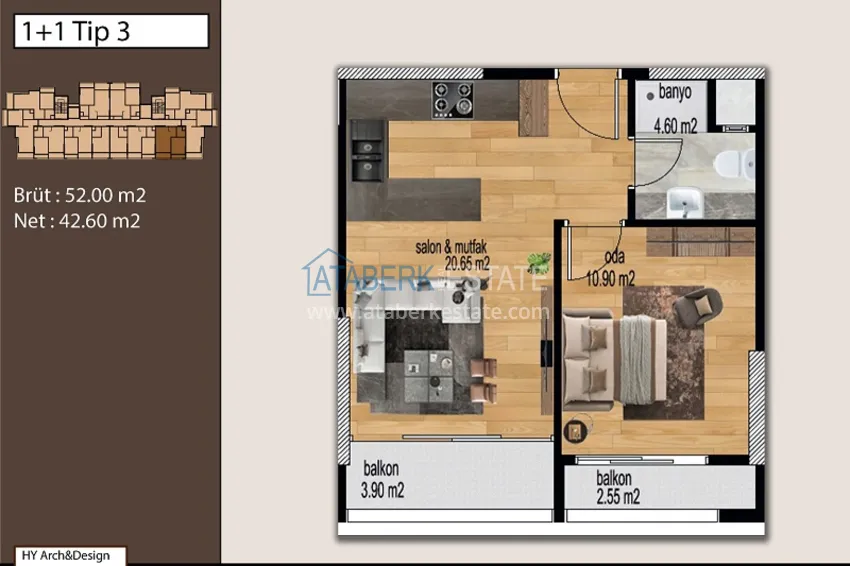 Купить дешево Жилой комплекс в 300 метрах от моря в районе Тедже города Мерсин 12 