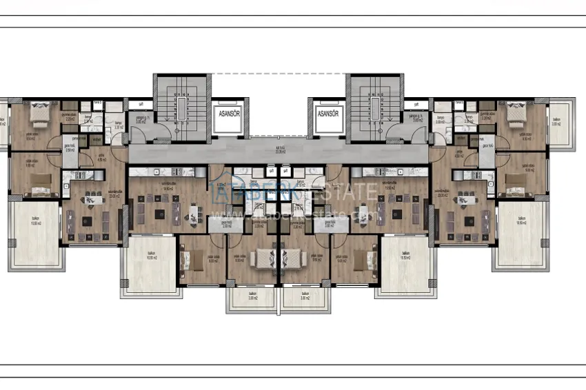 Купить дешево Новый жилой комплекс, с собственной инфраструктурой в популярном районе Тедже, Мерсин. 3 