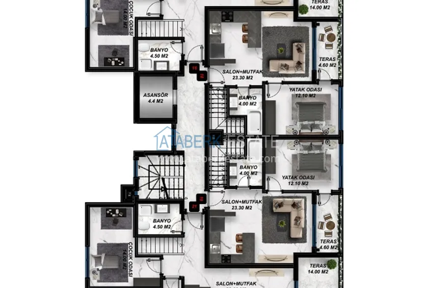 Купить дешево Недвижимость от застройщика на этапе строительства в Газипаше  5 