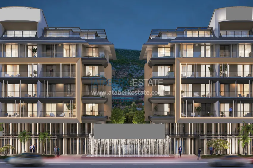 Квартиры в центре Алании в 150 метрах от пляжа Клеопатра на этапе котлована  5 