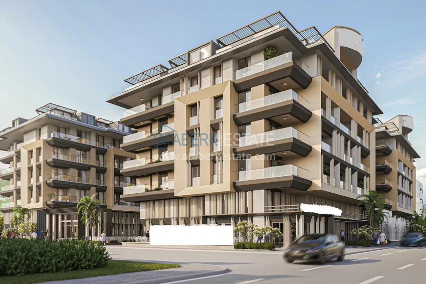 Квартиры в центре Алании в 150 метрах от пляжа Клеопатра на этапе котлована  7 