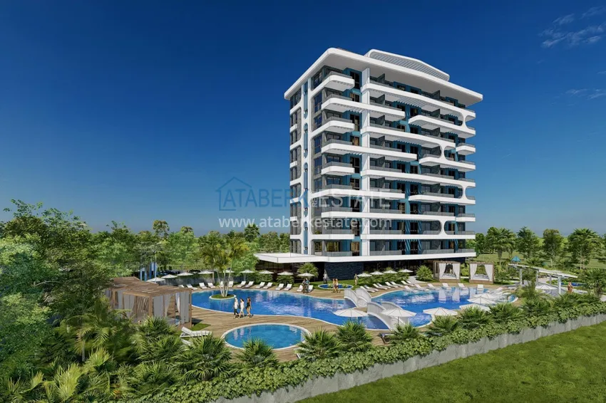 Современный жилой комплекс семейного типа на этапе строительства в Алании, район Демирташ 1 