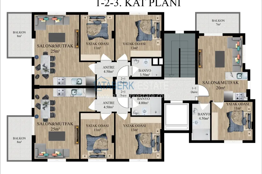 Купить дешево Старт продаж! Квартиры в Газипаше в комплексе на этапе строительства 1 