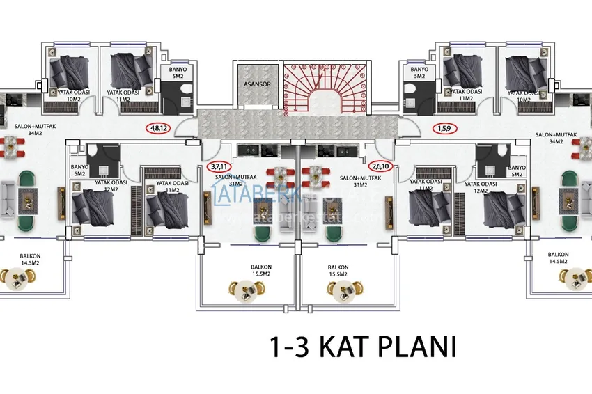 Купить дешево Квартиры в новом бутик-комплексе в районе Авсаллар, Алания 1