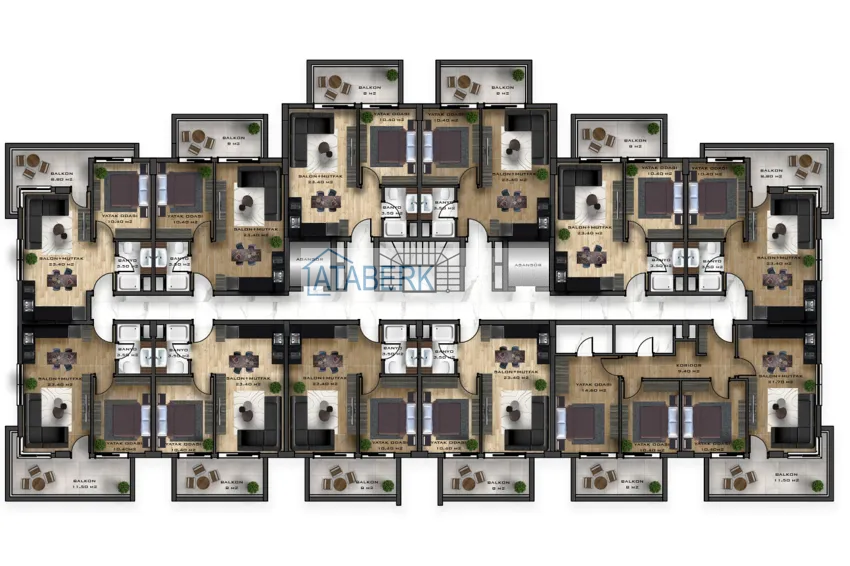 Купить дешево Двухкомнатная квартира напрямую от собственника в новостройке - район Махмутлар, Алания 1 