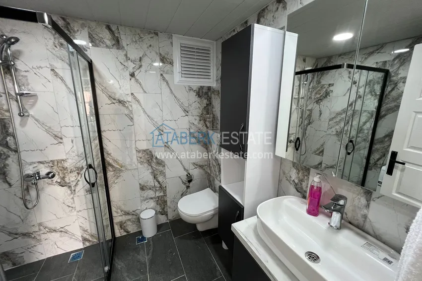 Приобрести Квартира 2+1 с видом на море после ремонта с новой мебелью в районе Оба, Алания 10 