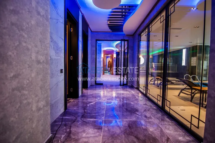 Квартира 1+1 с новой мебелью, видом на море и горы, Махмутлар – Алания 12 