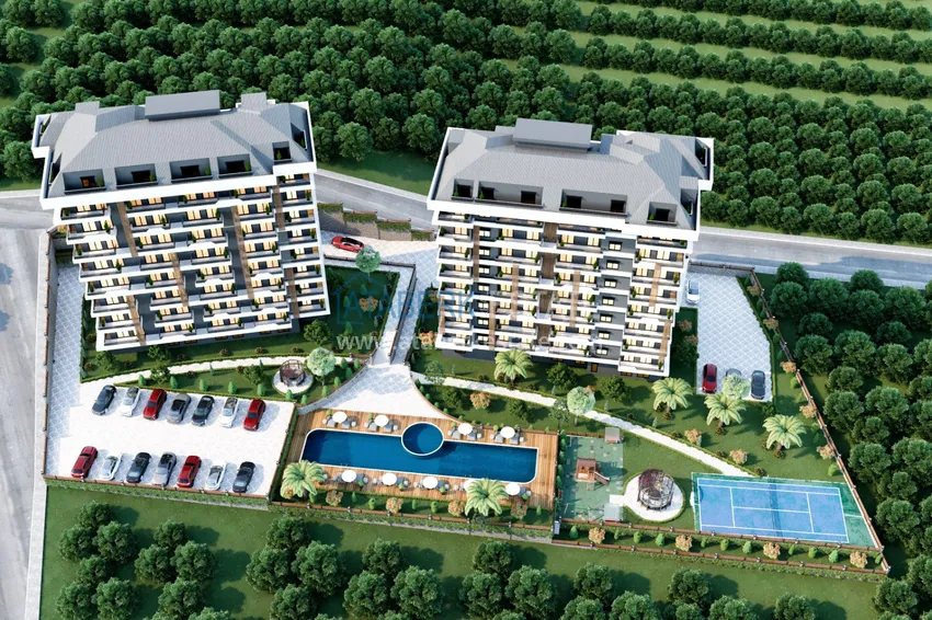 Апартаменты в строящемся комплексе на этапе котлована в районе Паяллар, Алания 11 