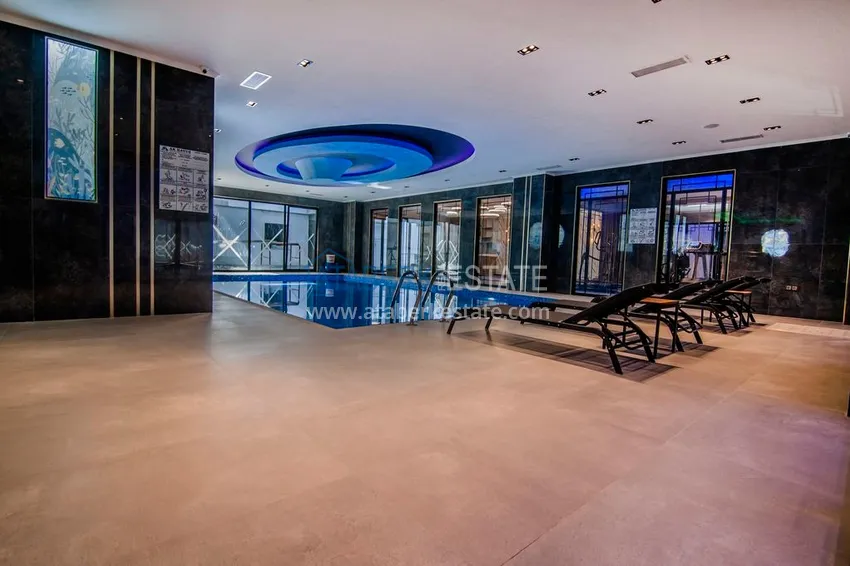 Квартира 1+1 с новой мебелью, видом на море и горы, Махмутлар – Алания 13 