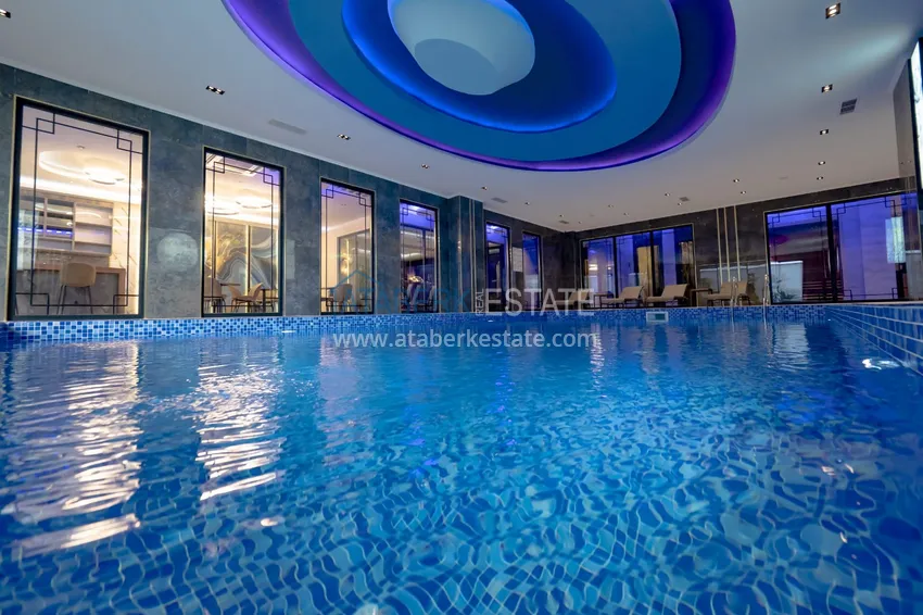 Квартира 1+1 с новой мебелью, видом на море и горы, Махмутлар – Алания 14 