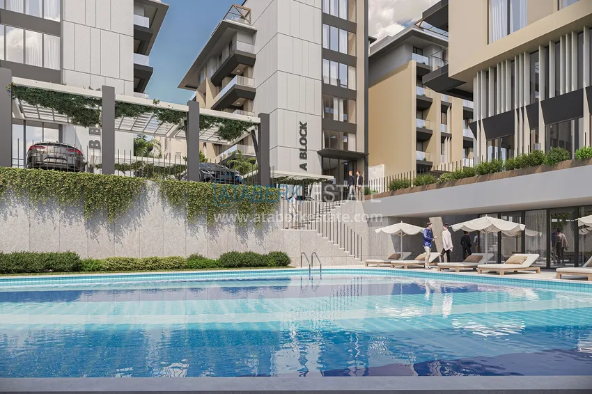 Квартиры в центре Алании в 150 метрах от пляжа Клеопатра на этапе котлована  14 