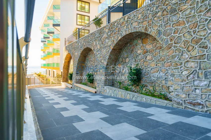 Садовый дуплекс 3+1 в комплексе на первой береговой линии, Каргыджак – Алания 21