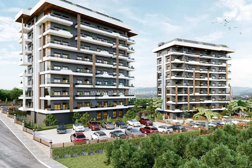 Апартаменты в строящемся комплексе на этапе котлована в районе Паяллар, Алания 1 