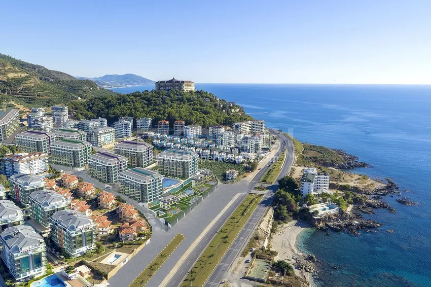 Садовый дуплекс 3+1 в комплексе на первой береговой линии, Каргыджак – Алания 1