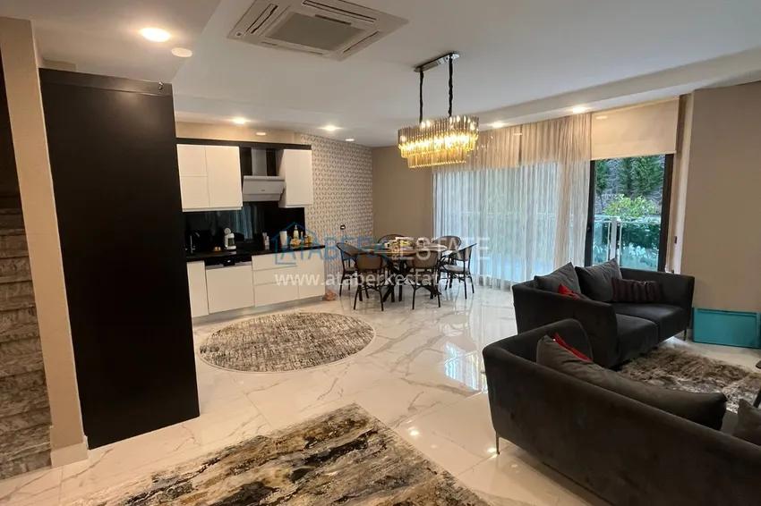 Приобрести Садовый дуплекс 3+1 в комплексе на первой береговой линии, Каргыджак – Алания 1