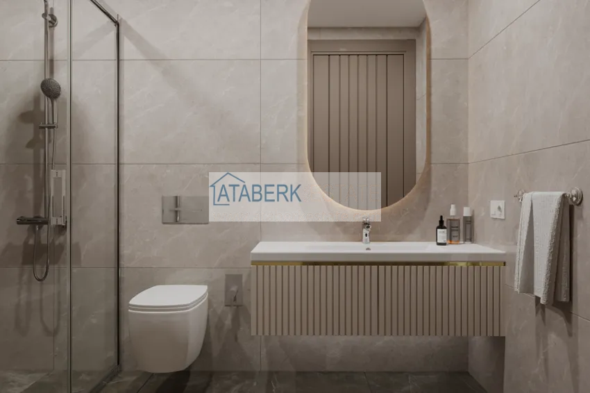 Приобрести Квартиры в центре Алании в 150 метрах от пляжа Клеопатра на этапе котлована  6 