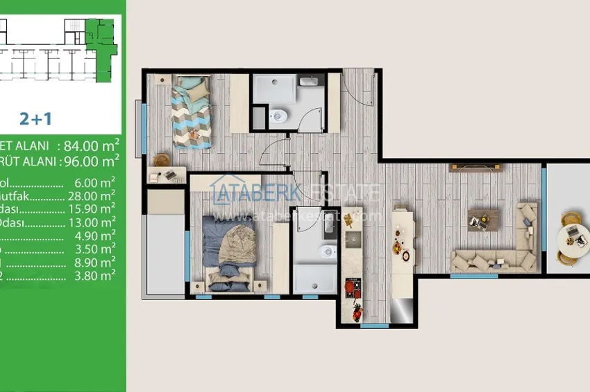 Купить дешево Современный ЖК в историческом микрорайоне Соли района Мезитли, города Мерсин 2