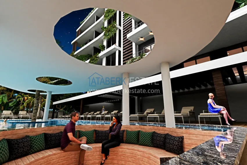 Двухкомнатная квартира напрямую от инвестора в строящемся комплексе - Алания, Газипаша 5 