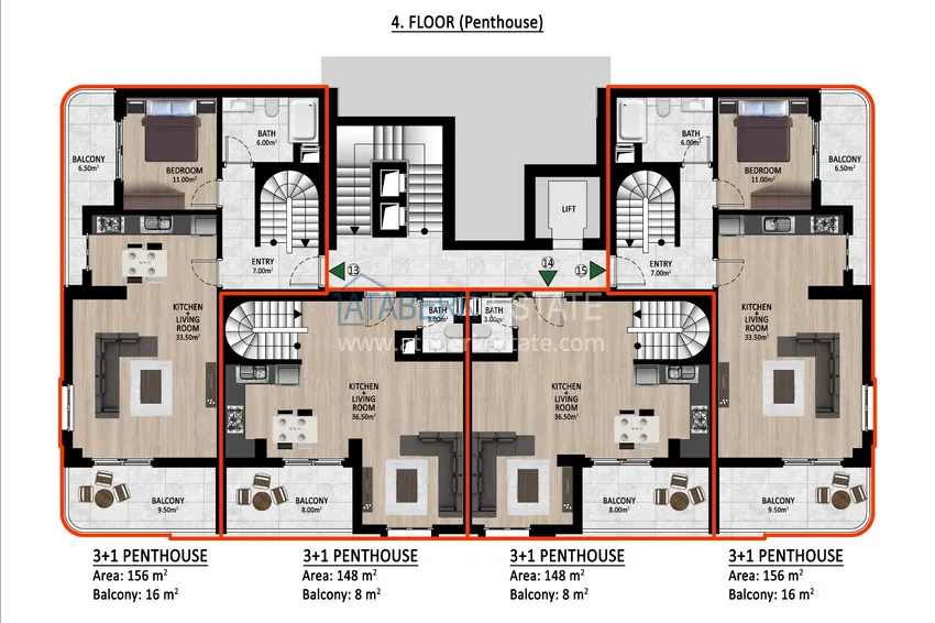 Купить дешево Апартаменты от застройщика на этапе котлована – Газипаша, Алания 3 