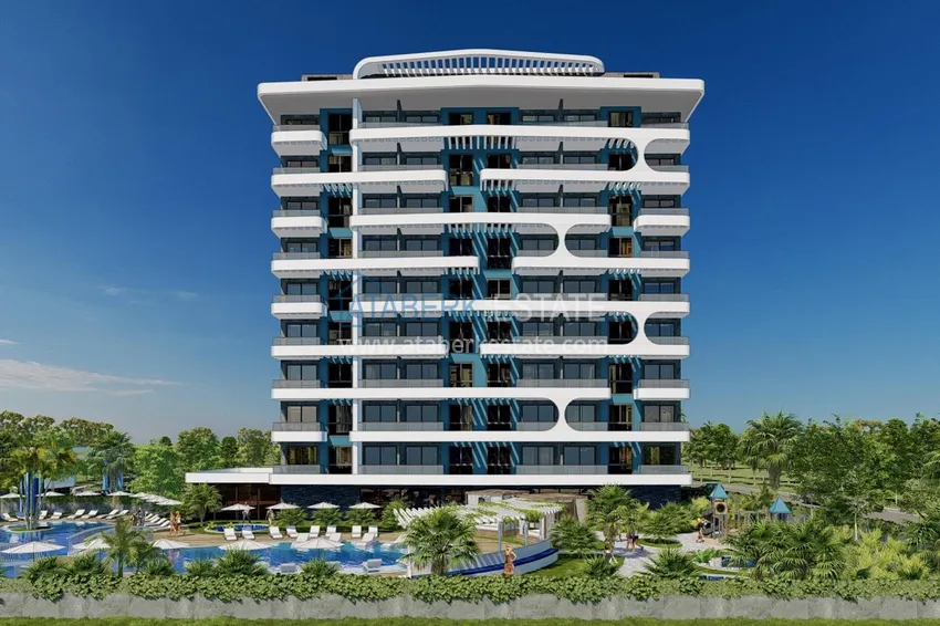 Современный жилой комплекс семейного типа на этапе строительства в Алании, район Демирташ 3 