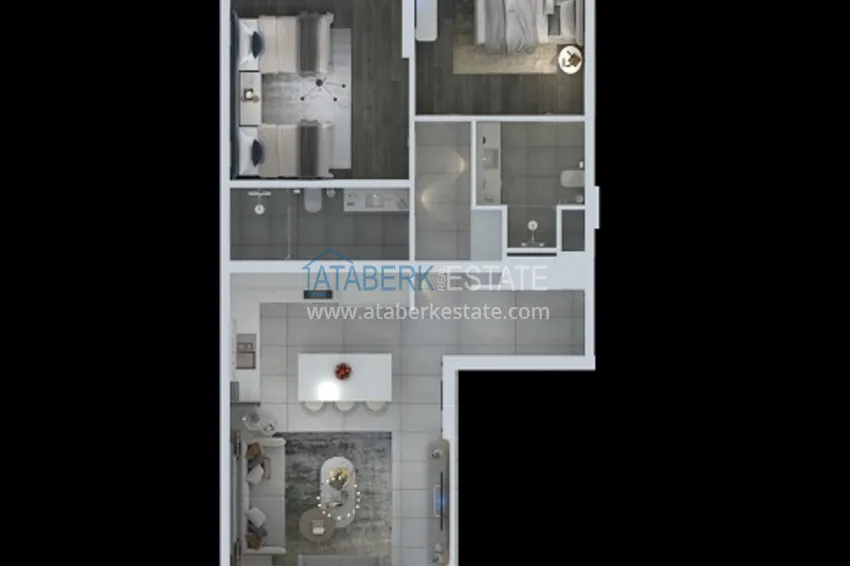 Купить дешево Инновационный жилой комплекс премиум-класса всего в 100 метрах от лазурного моря в Эрдемли. 1 