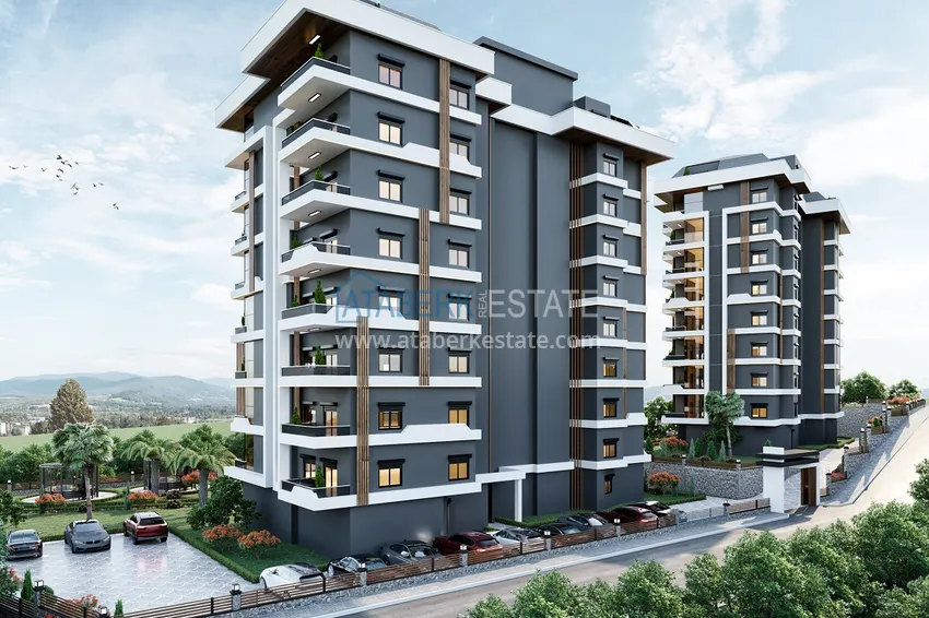 Апартаменты в строящемся комплексе на этапе котлована в районе Паяллар, Алания 3 