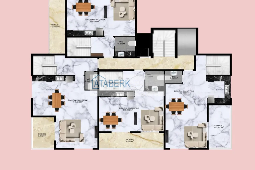 Купить дешево Новый проект бутик-комплекса в Газипаше, район Пазарджи в 200 метрах от центра 4 