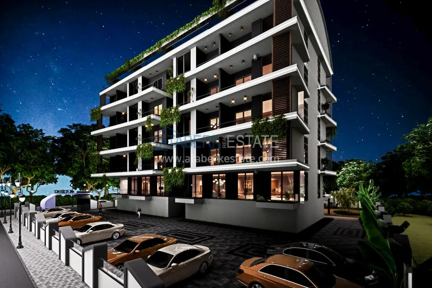 Двухкомнатная квартира напрямую от инвестора в строящемся комплексе - Алания, Газипаша 9 