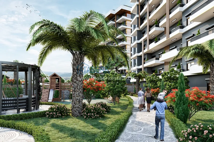 Апартаменты в строящемся комплексе на этапе котлована в районе Паяллар, Алания 4 