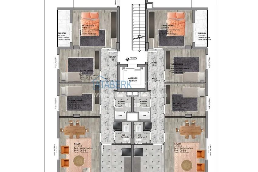 Купить дешево Линейные квартиры 3+1 на этапе строительства в городе Газипаша 4 