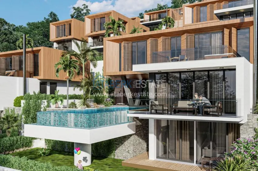 Роскошный проект - ультрасовременный коттеджный комплекс на холмах района Тепе, Алания 5 