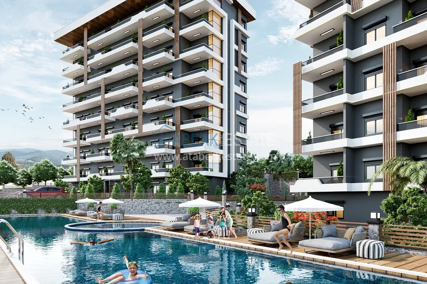 Апартаменты в строящемся комплексе на этапе котлована в районе Паяллар, Алания 5 