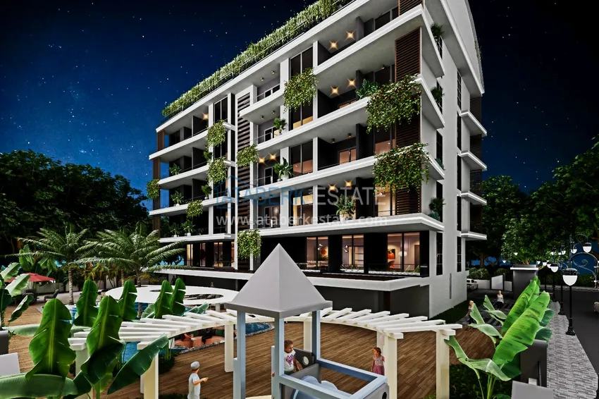 Двухкомнатная квартира напрямую от инвестора в строящемся комплексе - Алания, Газипаша 11 