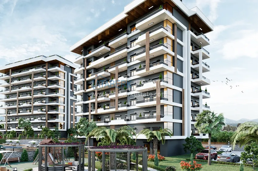 Апартаменты в строящемся комплексе на этапе котлована в районе Паяллар, Алания 7 