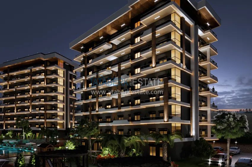 Апартаменты в строящемся комплексе на этапе котлована в районе Паяллар, Алания 9 