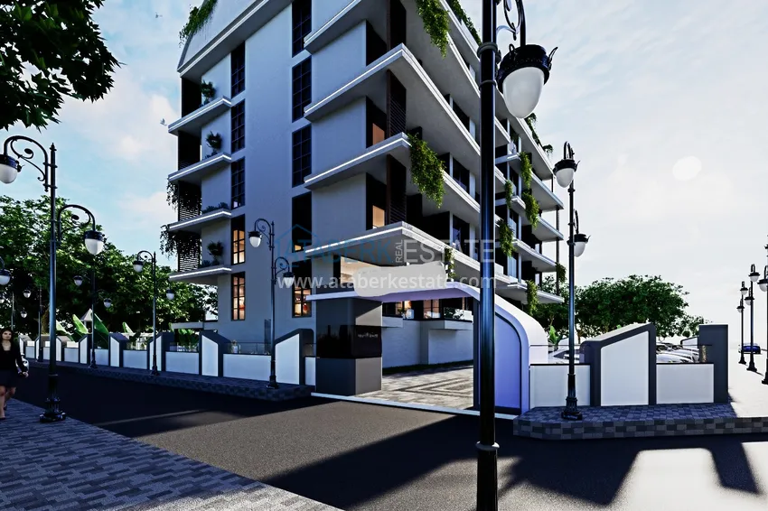 Двухкомнатная квартира напрямую от инвестора в строящемся комплексе - Алания, Газипаша 14 