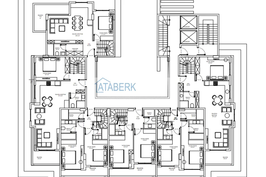 Купить дешево Квартиры в центре Алании в 150 метрах от пляжа Клеопатра на этапе котлована  2 