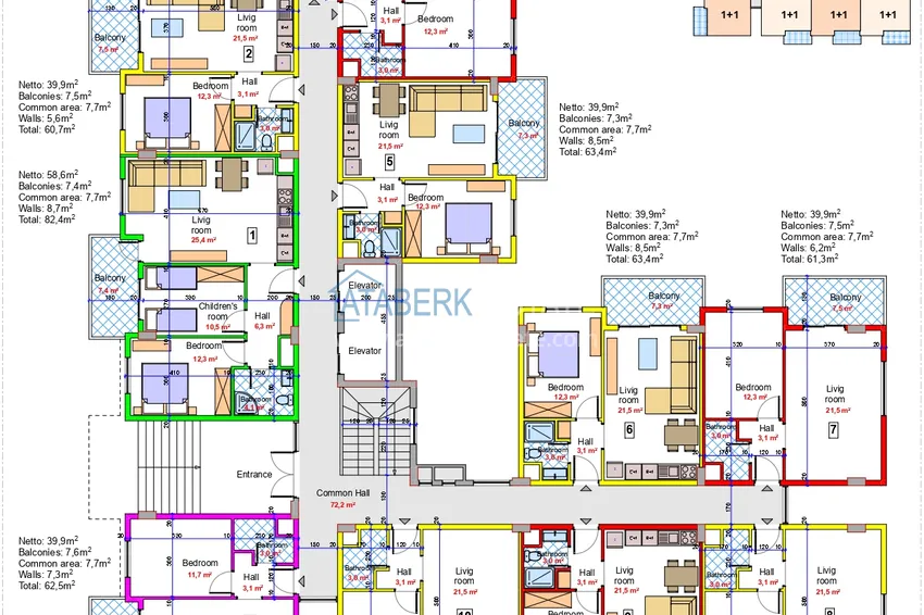 Купить дешево Новый комплекс в районе Оба – Алания, на этапе строительства 1 