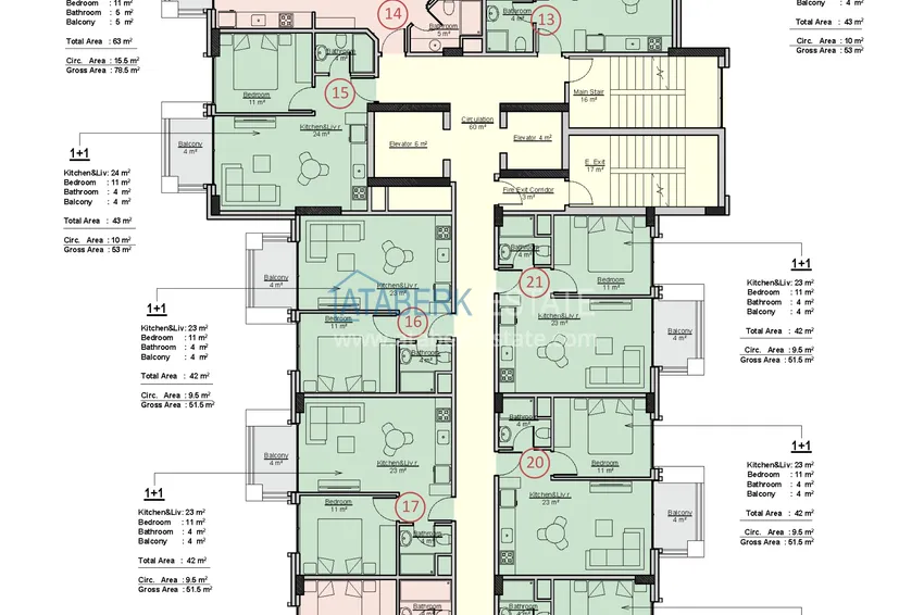 Купить дешево Квартира 1+1 от инвестора в резиденции премиум сегмента - Махмутлар, Алания 1