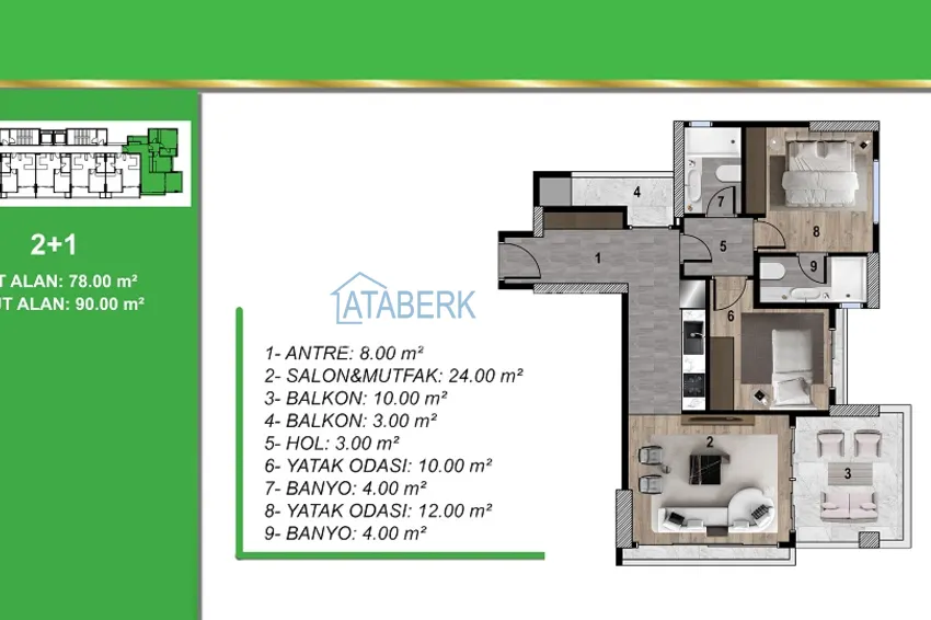 Купить дешево Инвестиционно-привлекательный проект офф-плана в Мерсине район Мезитли. 2 