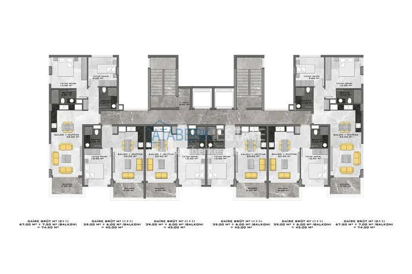 Купить дешево Современный жилой комплекс семейного типа на этапе строительства в Алании, район Демирташ 2 